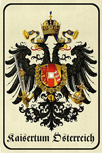 Schatzmix CC0057 Wappen Kaisertum Österreich gelb Metallschild Wanddeko 20x30 cm tin Sign Blechschild, Blech, Mehrfarbig