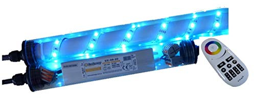 Lichtidee Led Beleuchtung für Steinzäune Gabionen 0,85m RGB mit Funk Fernbedienung zur beleuchtung von Steinmauern/Gabionen Anschluß 230 Volt über offene Kabelenden