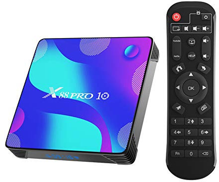 TUREWELL Android 10.0 TV Box, Android Box 4GB RAM 32GB ROM RK3318 Quad-Core 64bit Cortex-A53 Support 2.4/5.0GHz dual-WiFi BT4.0 3D 4K H.265 10/100M Ethernet HD2.0 Smart TV Box