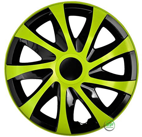 J&J AUTOMOTIVE | 16 Radkappen Radzierblenden 4er Set 16 Zoll Grün-Schwarz Draco CS, Radabdeckung, Radkappen, Zierblenden, Felgen