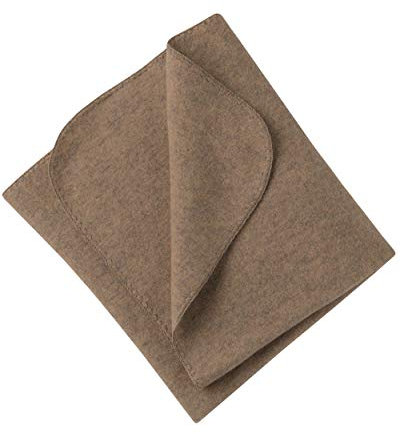 Engel Natur, Baby Fleece Decke mit Muschelkante, 100% Wolle (kbT) (80x100 cm, Walnuss Melange)