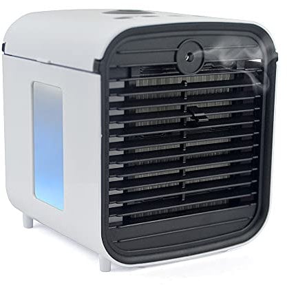 STAYCOOL Arctic Blast Personal Air Cooler V2 - USB Powered Humidifier Fan With Colour Changing LED Night Light Water Tank – 3 Speed Settings – Atomiser Diffuser - White – F9002WH