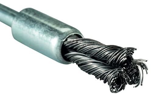 Makita D-73835 Pinselbürste Ø 12 mm, gezopft, verzinkter Stahldraht, 6 mm Rundschaftaufnahme, Drahtbürste zum Entrosten, Entzundern, Aufrauen und Reinigen von Stahl