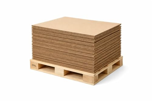 Paletten-Wellpapp Zuschnitt Karton Braun 600 mm x 800 mm verschiedene Ausführungen (2-Welle, 500)