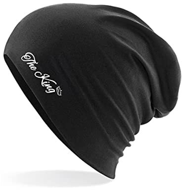 HUURAA Beanie The King Krone Unisex Mütze Black mit Motiv Hochzeits Geschenk Idee für Freunde und Familie