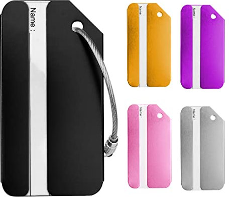 Flintronic 5 Stück Kofferanhänger Koffer, Gepäckanhänger ID Etikett, Tags mit Namensschild Adressschild, Kofferanhänger Koffer Reisezubehör