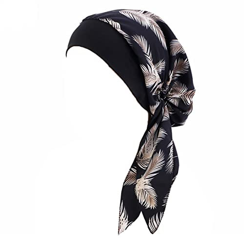 LIUPUUDLY Chemo Kopftuch Damen Mode Florales Turban Mütze Schlafmütze kopfbedeckung für Krebs Haarverlust (#13)