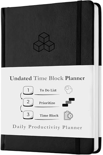 Timely Planner Tagesplaner, Timebox- und Zeitblockierung, Stunden-, Tages- und Monatsplaner, 6 Monate, undatiert, Zeitmanagement, Produktivität und Fokus-Hack, 21,1 x 14,7 cm