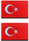 Zcketo 2 PCS Republic of Türkiye Patch Hook and Loop Embroidered Turkey Turkish Flag National Emblem Patch for Football Billiards Clothes Jersey Backpack Caps Travel Tactical