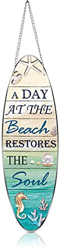 Photect Strandschild Dekor Hängende Meeresdekorationen Seestern Wanddekoration Strandschild Tür Wandschild Dekor Schild mit Seepferdchen und Jakobsmuschel zur Dekoration (Neuartiger Stil)