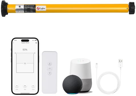 Sortfle 1.5 Zigbee Blinds Motor Rechargeable,Automatic Blinds Opener-No Wiring,Wireless App or Timer Control, Add Blinds Motor Compatible with Alexa, Google Home