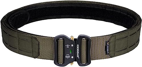 JOMIOD Taktischer Gürtel, Herren Military Schnellverschluss Metallschnalle Nylon Gürtel, 2 Zoll Laserschneiden Kampfbund, Tactical Belt für Outdoor Military Equipment Field Special Girdle (RG,L)