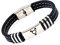 ForeverWill Genderqueer Armband Transgender Symbol der Nicht-Binären Identitätslinien Silikon Armreif mit Id Tag Trans Pride Armreif Transgendered LGBTQ Schmuck für Männer Frauen, 8,26 Zoll