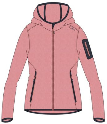 CMP Damenjacke aus Knit-Tech mit Fester Kapuze, 40 EU