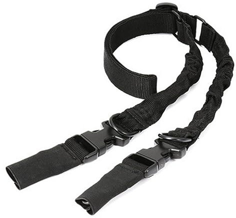 ACEXIER Ceinture de tir Accessoires de Chasse Equipement Tactique Ceinture de tir à Double Pointe Sangle d'épaule Ceinture de Corde à Fusil avec Boucle en métal (Black)