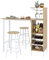 LIFEZEAL Bartisch Set, Tresentisch mit 2 Barhocker, Esstisch Stehtisch mit Weinglashalter & Ablage, Küchentheke Bistrotisch Industrie-Design, Stehtisch für Bar, Bistro & Wohnzimmer (Natur)