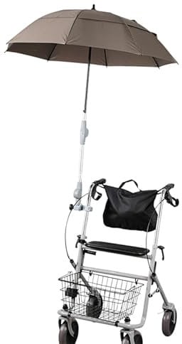 PARAM Rollator-Schirm | Praktischer Schutz vor Regen & Sonne | Leicht, stabil & einfach zu befestigen | Optimales Rollator-Zubehör