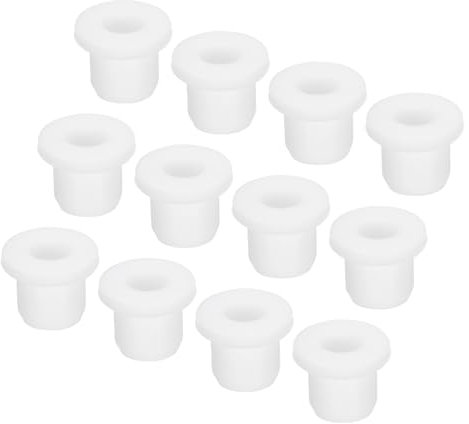 sourcing map 12Pcs T Type Rubber Grommet Mount Dia 10mm ID 6mm Seal Protection Flexible Hole Plugs for Cable Pipe White