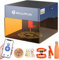 SCULPFUN iCube Machine à Graver Laser, 3 W, 0,02 mm, Mise au Point Laser, avec Filtre à fumée, Gravure Laser Portable pour Bois, Papier, Cuir, 10 000 mm/Min Haute Vitesse