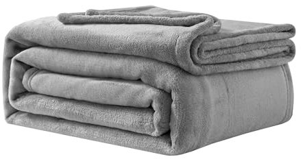 Good Nite Coperta in Pile Soffice, 130 x 150 cm, per Divani, Morbida, Grande, per Adulti, Lavabile in Lavatrice (Grigio, Singolo)