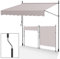 Tubiaz Klemmmarkise Balkon ohne Bohren, markise Balkon 350cm breit mit Handkurbel, Höhenverstellbare, UV-beständig und wasserdicht Klemmmarkise für Terrasse Balkon, Beige Weiße