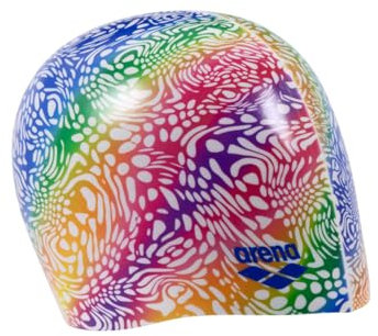 Arena HD Bonnet de Bain Unisexe en Silicone élastique, pour Adultes, idéal pour l’entraînement, Les Sports Aquatiques et la Natation - Protège Les Cheveux Contre Le Chlore, Taille Unique, Arc-en-Ciel