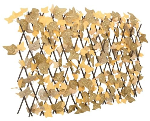 vidaXL Rankgitter mit Künstlichen Ahornblättern, Sichtschutz Pflegeleicht Erweiterbar, Spalier für Terrasse Balkon Garten, Sichtschutzzaun Sichtschutzhecke, 180x60cm