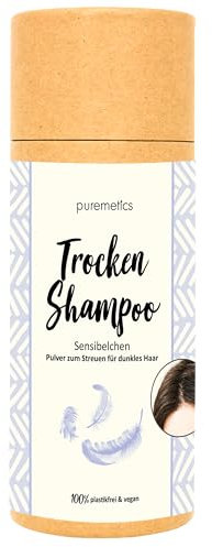 puremetics Trockenshampoo 'Sensibelchen 'Dunkel' | Dryshampoo zum Streuen | Trocken Shampoo ohne Plastik und Aerosole | Ohne Duftstoffe