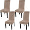Fuloon Stuhlhussen Samt, Universal Stuhlüberzug 4er Set Stretch Stuhlbezug Protector Cover, Abnehmbar Waschbar Chair Cover für Hotel, Esszimmer, Zeremonie, Bankett Hochzeit Party,Grau