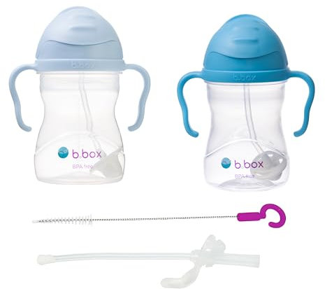 b.box Gobelet avec paille, tasse étanche pour bébé, gobelet anti-fuite pour tout-petits dès 6 mois, bouteille d’eau ou de lait pour bébé, sans BPA, passe au lave-vaisselle, 240 ml