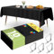 YSOOUA Nappes Jetables Noir 10 Pièces Nappe Rectangulaire 137 x 274 cm Nappe Plastique Nappes Jetables Imperméable avec 4 Pinces à Nappe pour Pique-Nique Barbecue, Mariages, Banquet (Noir)
