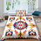 KWPGMDRY Indianer-Stil Bettwäsche Set,Kinder Bettwäsche, Muster Bettbezug 3D Vektorweißer Hintergrund Bettbezug Set, Mit Bettbezug Und Kissenbezug Schlafkomfort Microfaser Single（135x200cm）