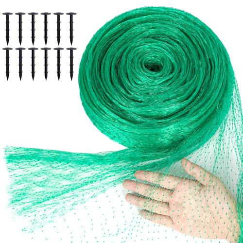 Green Garden Netting for Veg Patch, Pond Anti Bird Netting for Protecting Plants Fruit Vegetable Patch Grass Seeds Flowers Crops Strawberry Pea and Bean, 4m x 12m