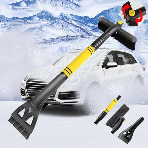 ZDHXZYQ Eiskratzer Auto für Skoda Octavia, Einziehbarer Eiskratzer Auto, Eiskratzer Auto mit Besen, Abnehmbar Eiskratzer für Auto