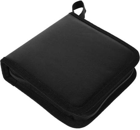 HIAKDOFT Funda Portátil De Almacenamiento De Cd y Dvd Organizador Reutilizable De Discos Bolsa De Discoteca De Pu Para Uso Coche y Hogar Soporte Para Medios y Protección Polvo