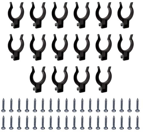 Clips para zócalo de cocina, 16 clips con 36 tornillos,Soporte de Zócalo de Gabinete Ajustable para Patas de 32-42 mm de Diámetro, Color Negro, Duraderos y Resistentes