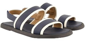 Ulla Popken Damen große Größen Übergrößen Plus Size Leder-Sandalen, Klettriegel, Weite H Dark Blue Denim 39 836138903-39