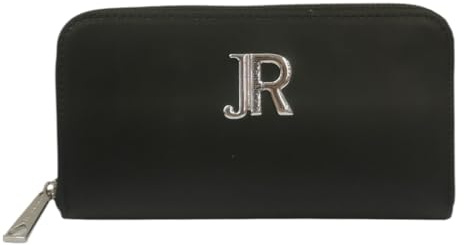John Richmond Geldbörse aus Leder für Damen in Schwarz und Silber, Schwarz , Taglia Unica