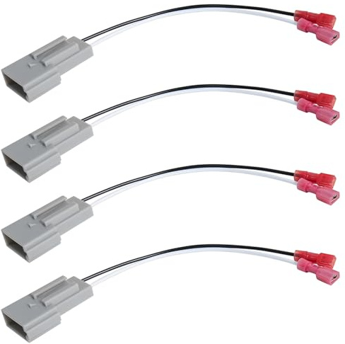 Jayubien 72-5512 Speaker Wiring Harnesses Compatible with Ford F150 F250 F350 Ranger Explorer Bronco Mustang Expedition Lincoln Mercury Mazda 2PIN 4PCS Car Door Speaker Wire Adapter Connector