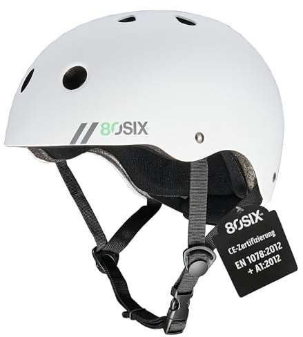 80SIX Hybrid Halo Deluxe Helm mit Fit Dial – CE EN1078 Zertifiziert, Multi-Sport Schutzhelm für Skateboard, Fahrrad, Scooter, BMX und Rollschuhlaufen – Kinder & Erwachsene