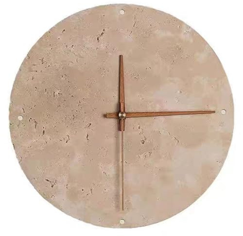 Giuneuow Runde Uhr, Gelbe Höhlenstein-Wandleuchte im Japanischen Wabi-Sabi-Stil für Schlafzimmer, Wohnzimmer, Foyer, Hintergrund, Heimwanddekoration