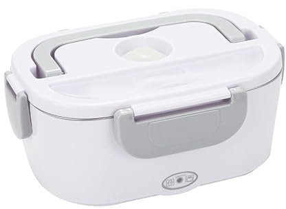 Lunch Box for auto, scaldavivande portatile con cavo di alimentazione for auto e casa, scaldavivande a prova di perdite, adatto for ufficio, viaggi e campeggio(Gray)