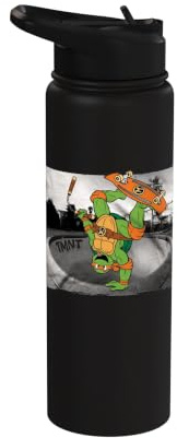 TMNT Michelangelo with Skateboard Stainless Steel Insulated Water Bottle