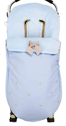 Universal Fußsack für Kinderwagen oder Buggy.WINTER. Verfügbar in mehreren Modellen und Farben (Sydney Hellblau/Kamel)