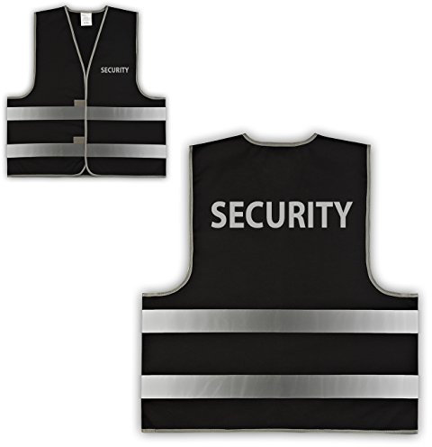 easyMesh® Signalweste Warnweste Schwarz SECURITY versch. Größen (M/L (Umfang 120 cm))