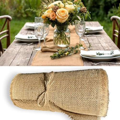 Jute Tischläufer Natur Läufer Juteband Tischband 25cm Breit 10m Läng