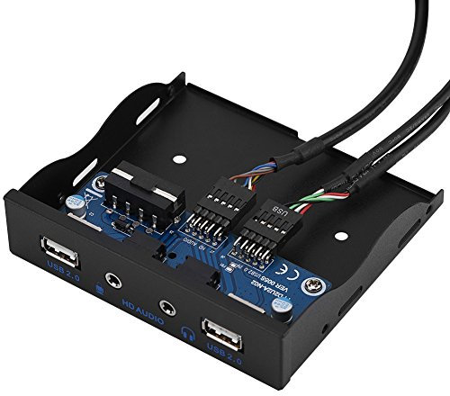 Wendry Panel Frontal de Disquete, Floppy Front Panel Plug and Play, Floppy Front Panel 3.5 Inch, Panel Frontal Multifuncional con 2 Interfaces USB 2.0, Panel Frontal de 3.5 Pulgadas