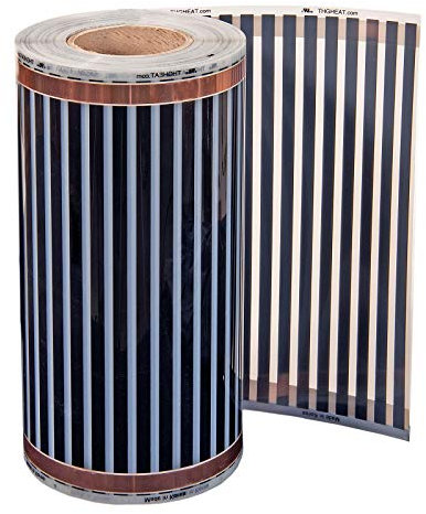 Radiador por infrarrojos 24 V CC 20 cm de ancho, 1 m de largo, calefacción eléctrica por suelo radiante