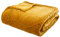 Atmosphera - Plaid 3D-Blatt aus senfgelbem Flanell 220 × 240 cm - Ocker