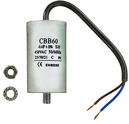 Paxanpax PLD025 Universal Capacitor 4uF, 4MFD, 450VAC, 21cm Cable